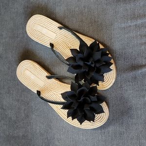 Black Floral Women Sandals